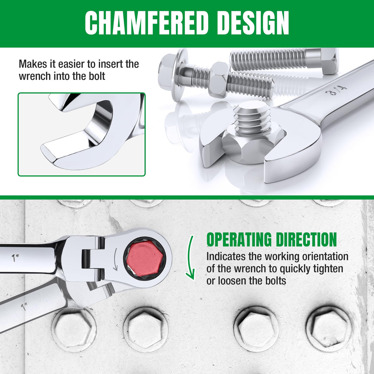 SK Flex-Head Ratcheting Wrench Set, Combination Wrench Set, 25-Piece, SAE 1/4" to 1", Metric 8 to 19mm, 72-Tooth, Premium CR-V Construction, with Rack Organizer