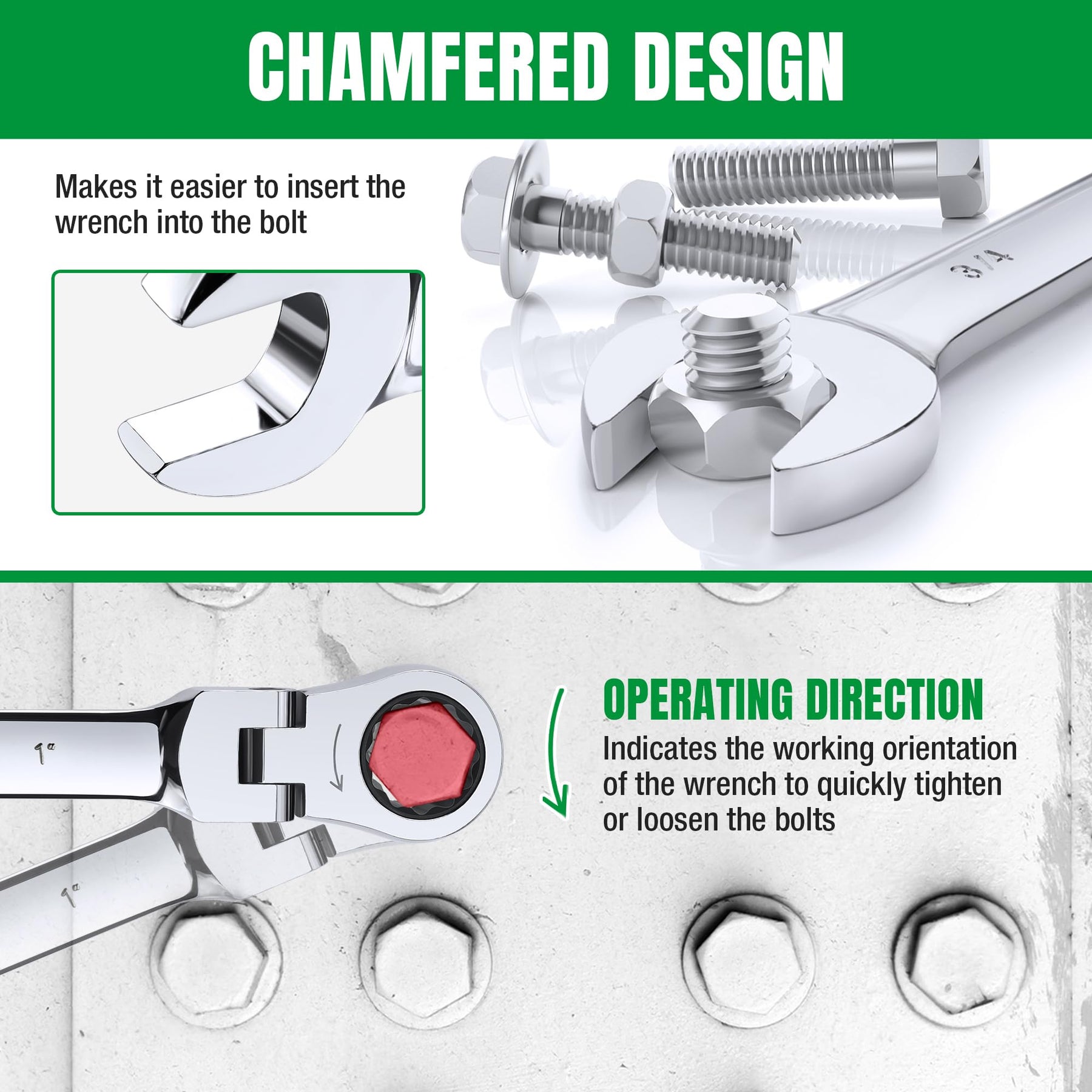 SK Flex-Head Ratcheting Wrench Set, Combination Wrench Set, 25-Piece, SAE 1/4" to 1", Metric 8 to 19mm, 72-Tooth, Premium CR-V Construction, with Rack Organizer