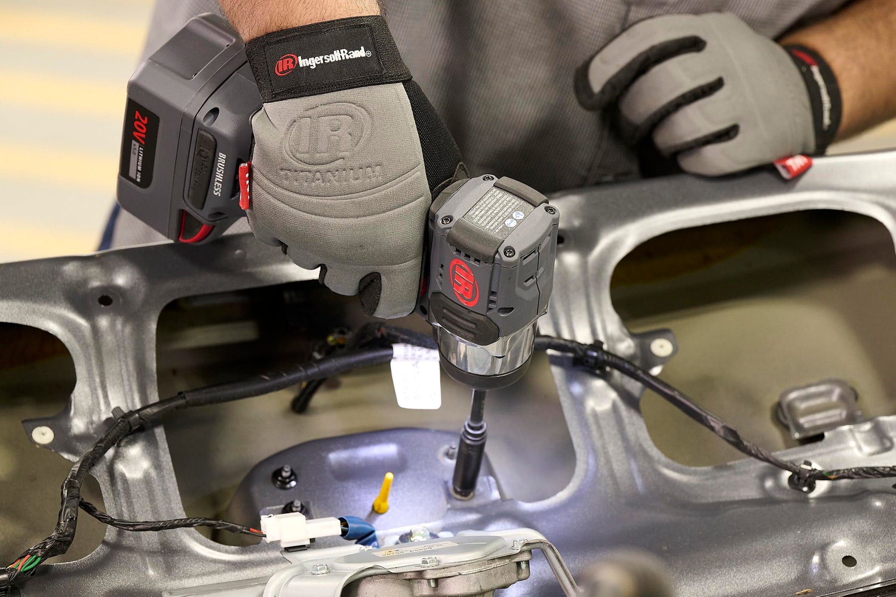 Ingersoll Rand D5241-K22 1/2" 20V Cordless Hammer Drill 2 Battery Kit with the Ingersoll Rand W3111 20V 1/4" Hex Cordless Impact Driver