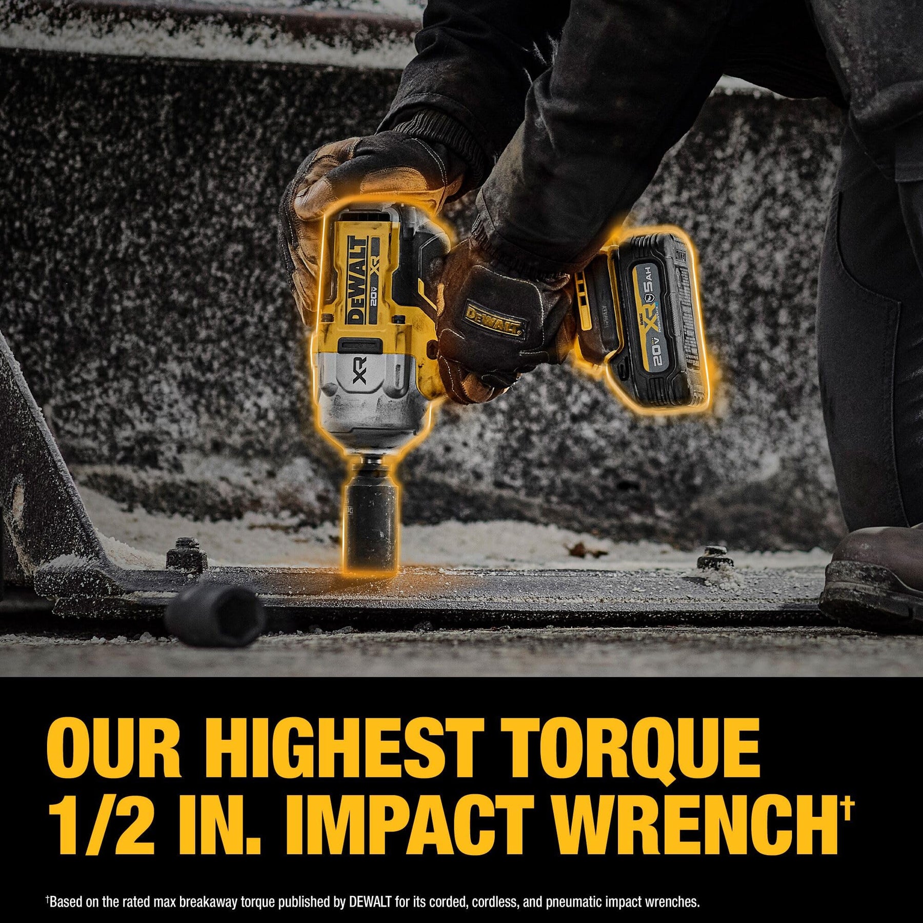 DEWALT 20V MAX XR 1/2 Inch Cordless Impact Wrench Kit with Hog Ring Anvil, Battery and Charger Included (DCF961GP1)