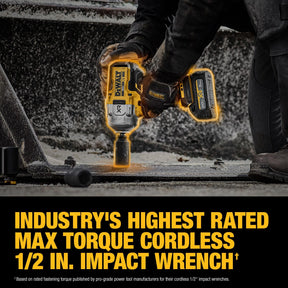 DEWALT 20V MAX XR 1/2 Inch Cordless Impact Wrench Kit with Hog Ring Anvil, Battery and Charger Included (DCF961GP1)